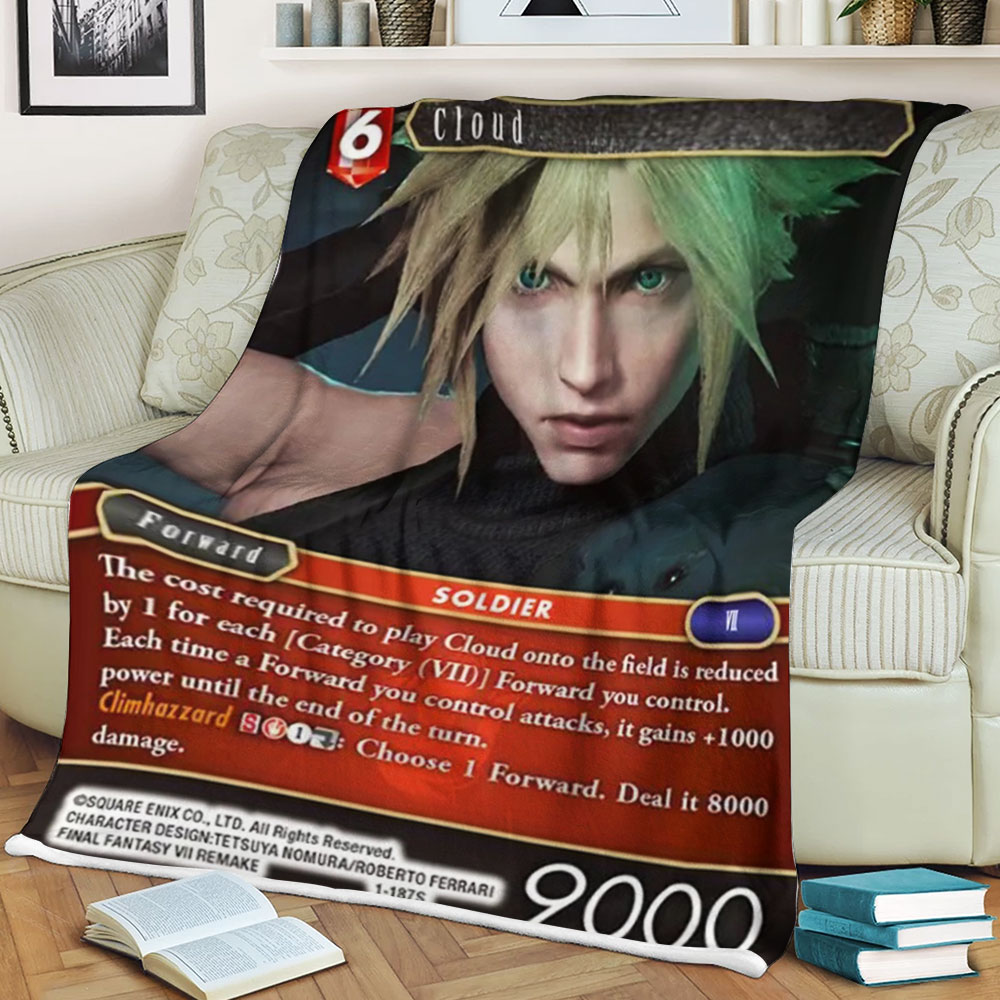 Final Fantasy Cloud Sherpa Blanket Final Fantasy Cloud Sherpa Blanket