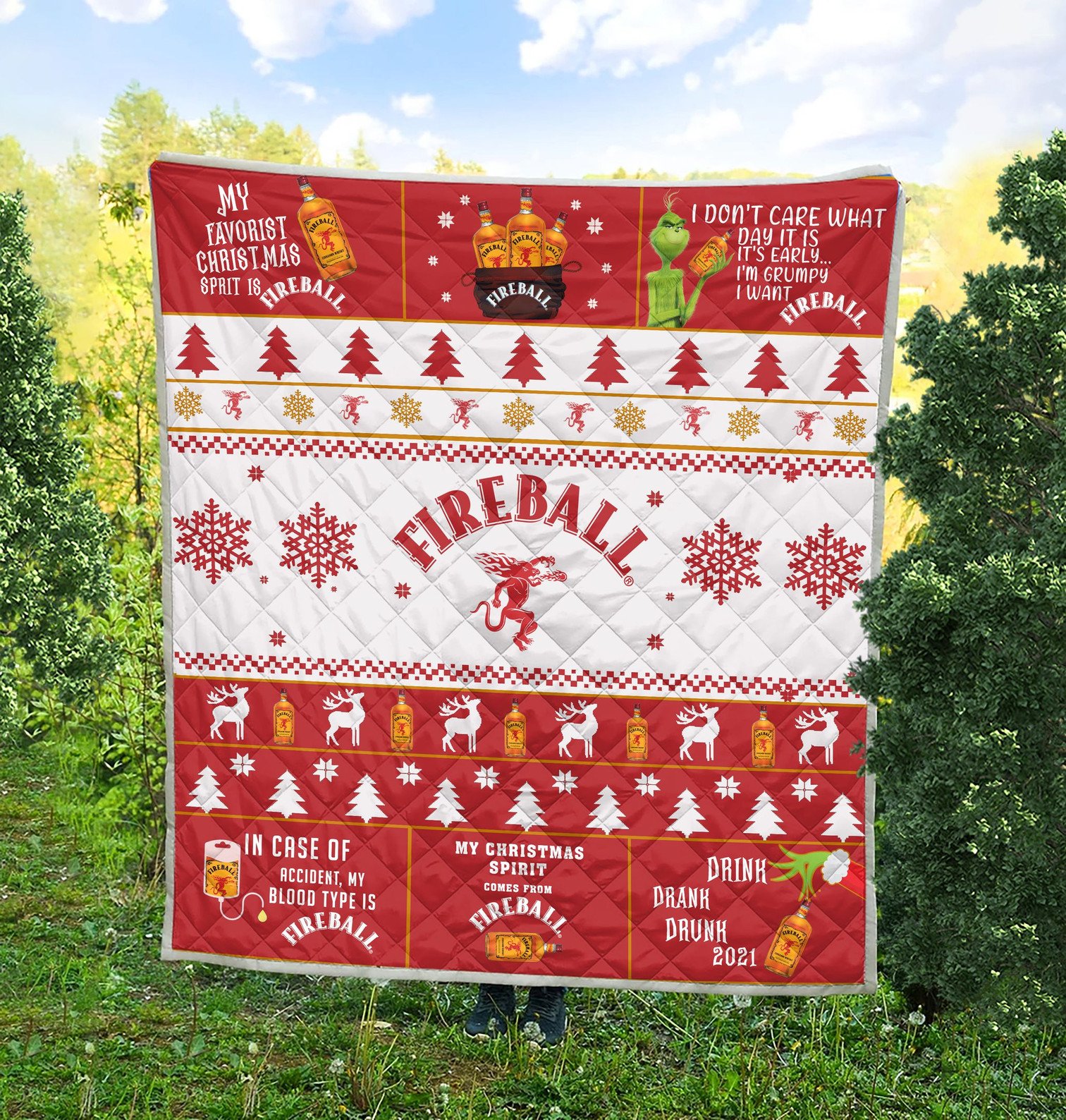 Fireball-Cinnamon-Whisky-Grinch-Christmas-Blanket-Quilt-1