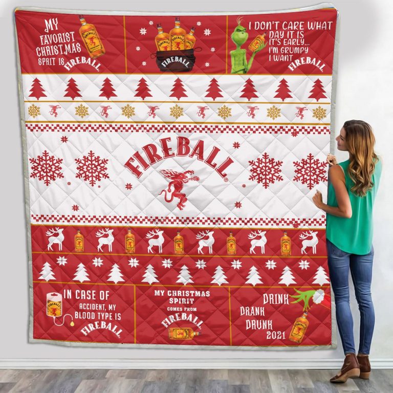 Fireball-Cinnamon-Whisky-Grinch-Christmas-Blanket-Quilt-4