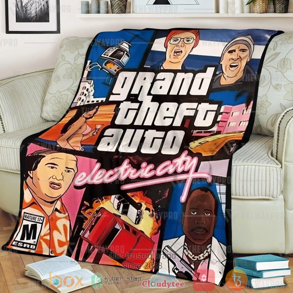Game Gta Electric City The Office Cover Custom Soft Blanket 2 Game Gta Electric City The Office Cover Custom Soft Blanket 2