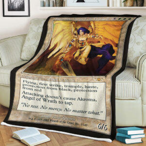 Game Magic The Gathering Akroma Angel Of Wrath Sherpa Blanket 2