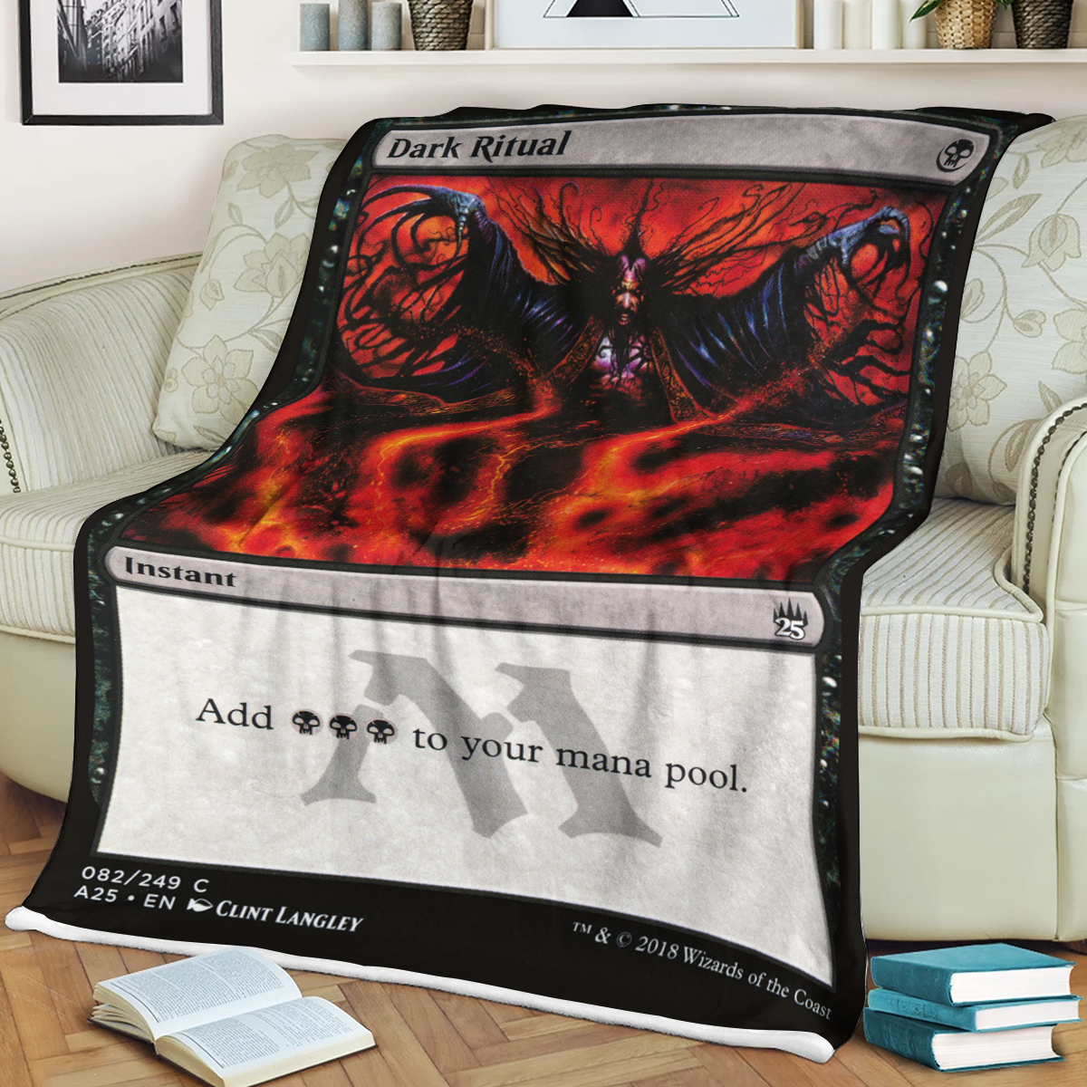 Game Magic The Gathering Dark Ritual Sherpa Blanket Game Magic The Gathering Dark Ritual Sherpa Blanket