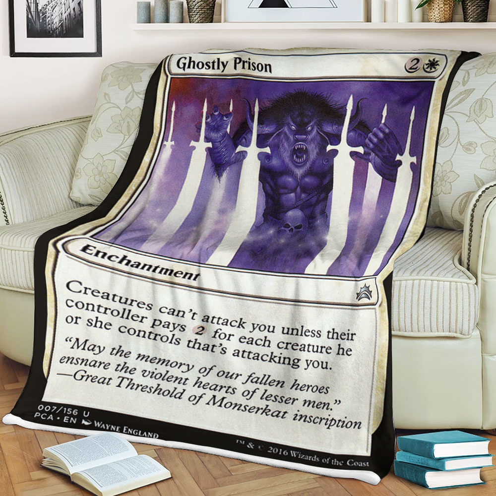Game Magic The Gathering Ghostly Prison Sherpa Blanket Game Magic The Gathering Ghostly Prison Sherpa Blanket