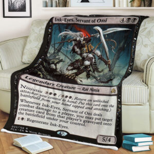 Game Magic The Gathering Ink Eyes Servant Of Oni Sherpa Blanket
