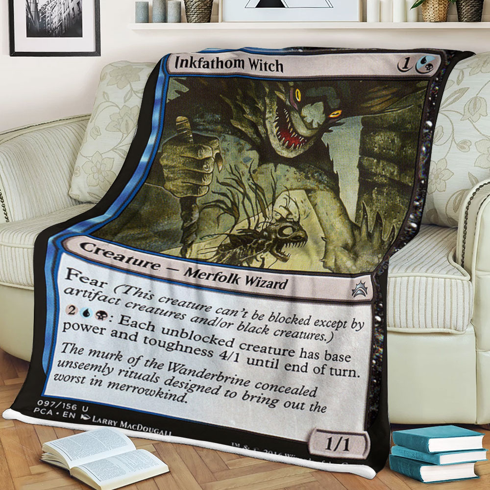 Game Magic The Gathering Inkfathom Witch Sherpa Blanket Game Magic The Gathering Inkfathom Witch Sherpa Blanket