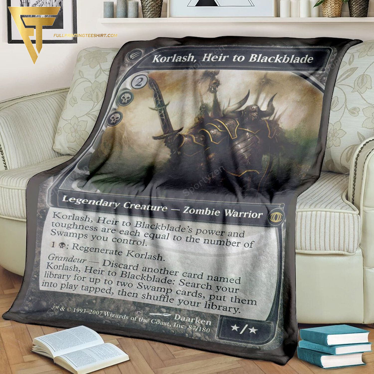 Game Magic The Gathering Korlash Heir To Blackblade All Over Print Blanket Game Magic The Gathering Korlash Heir To Blackblade All Over Print Blanket