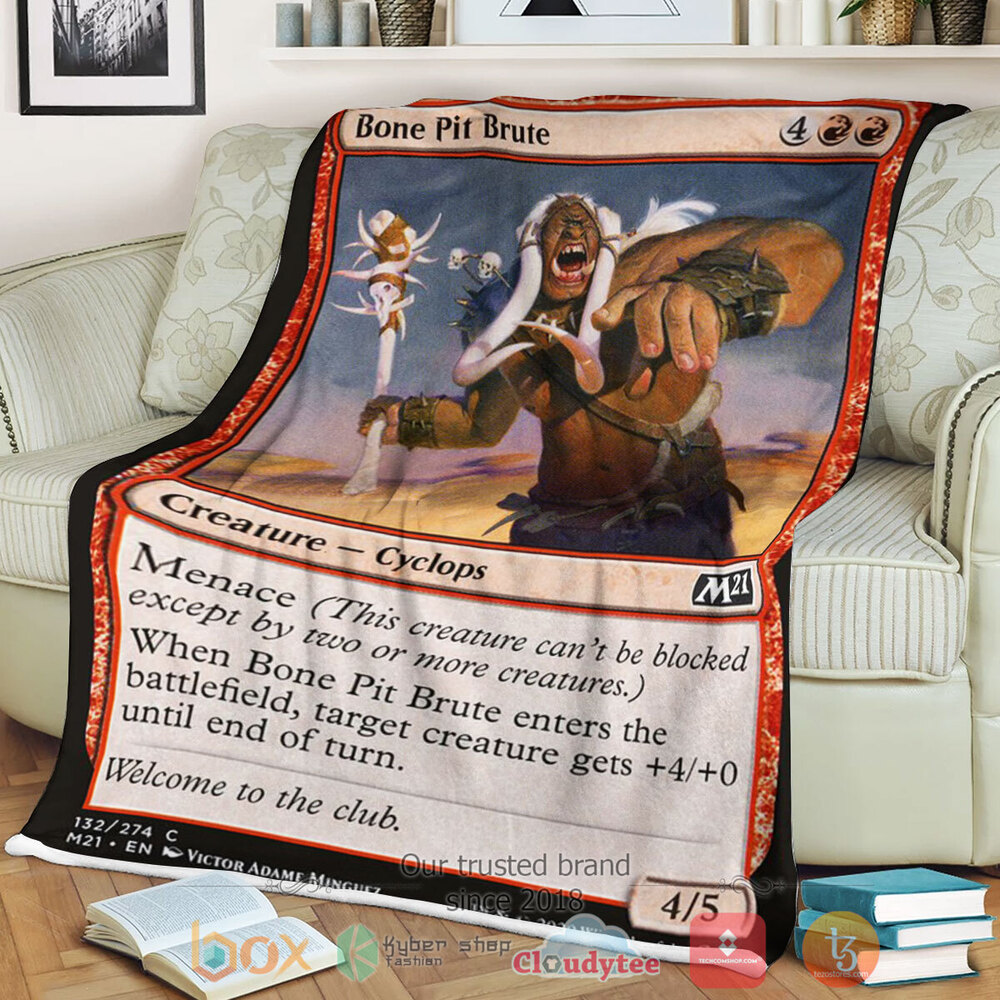 Game Magic The Gathering M21 132 Bone Pit Brute Fleece Blanket Game Magic The Gathering M21 132 Bone Pit Brute Fleece Blanket
