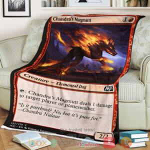 Game Magic The Gathering M21 137 Chandra S Magmutt Fleece Blanket