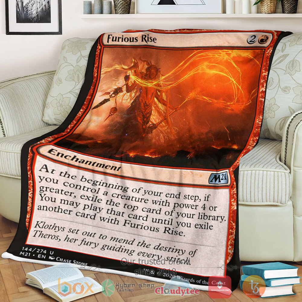 Game Magic The Gathering M21 144 Furious Rise Fleece Blanket Game Magic The Gathering M21 144 Furious Rise Fleece Blanket
