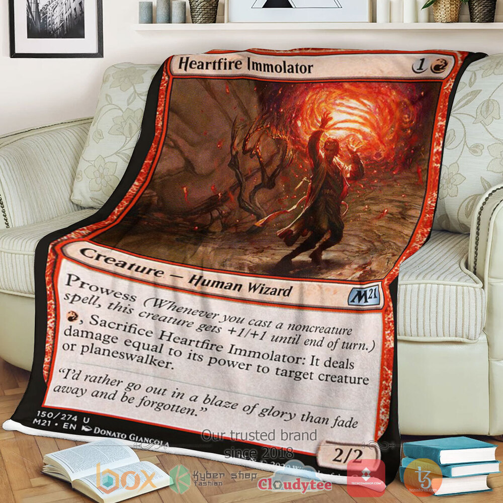 Game Magic The Gathering M21 150 Heartfire Immolator Fleece Blanket Game Magic The Gathering M21 150 Heartfire Immolator Fleece Blanket