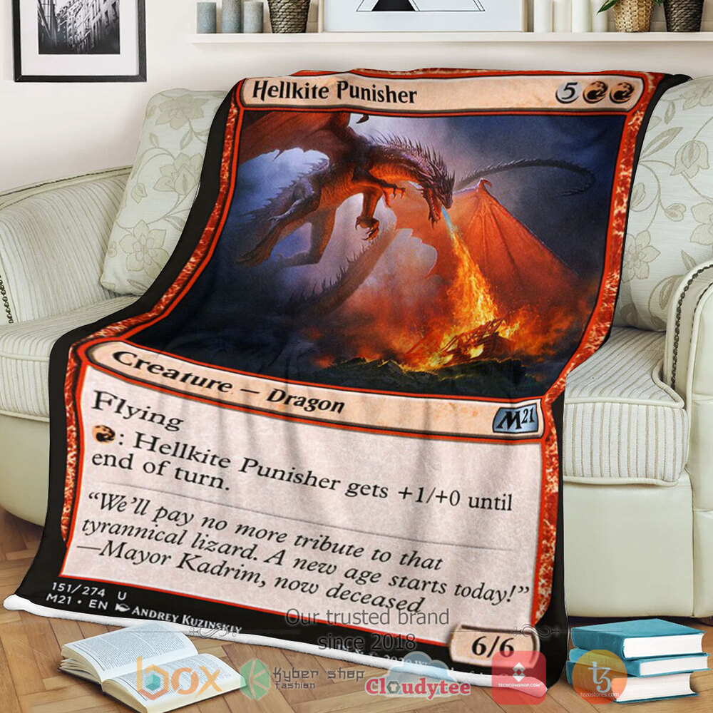 Game Magic The Gathering M21 151 Hellkite Punisher Fleece Blanket Game Magic The Gathering M21 151 Hellkite Punisher Fleece Blanket