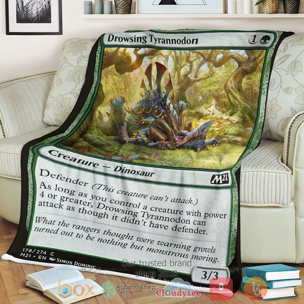 Game Magic The Gathering M21 178 Drowsing Tyrannodon Fleece Blanket Game Magic The Gathering M21 178 Drowsing Tyrannodon Fleece Blanket