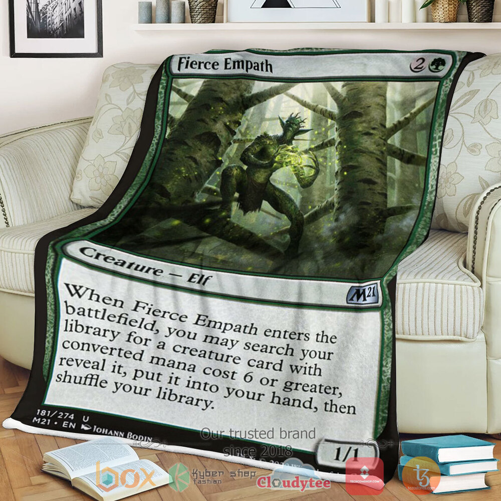 Game Magic The Gathering M21 181 Fierce Empath Fleece Blanket Game Magic The Gathering M21 181 Fierce Empath Fleece Blanket