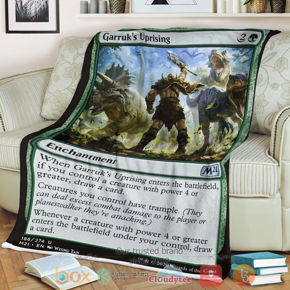 Game Magic The Gathering M21 186 Garruk S Uprising Fleece Blanket Game Magic The Gathering M21 186 Garruk S Uprising Fleece Blanket