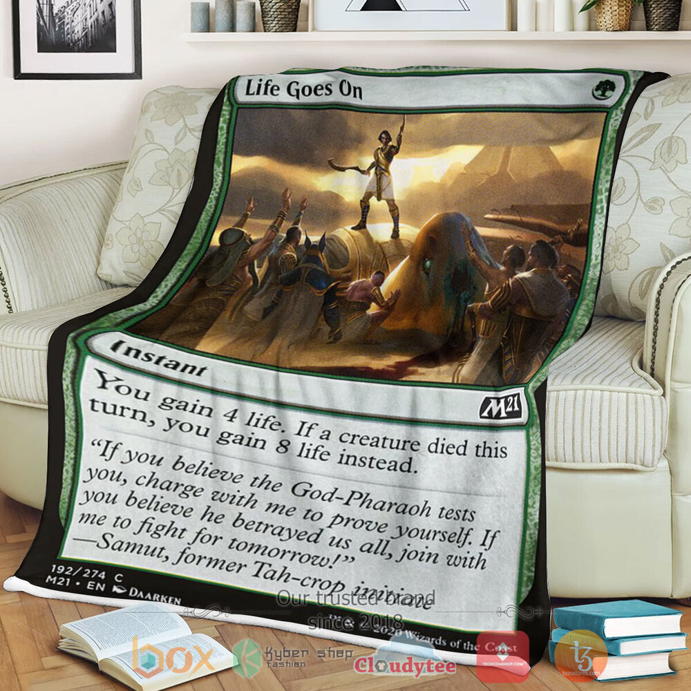 Game Magic The Gathering M21 192 Life Goes On Fleece Blanket Game Magic The Gathering M21 192 Life Goes On Fleece Blanket