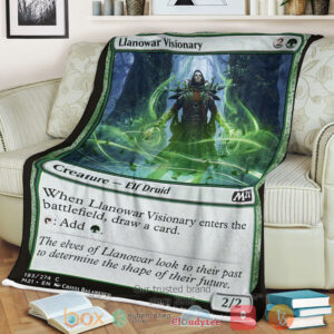 Game Magic The Gathering M21 193 Llanowar Visionary Fleece Blanket