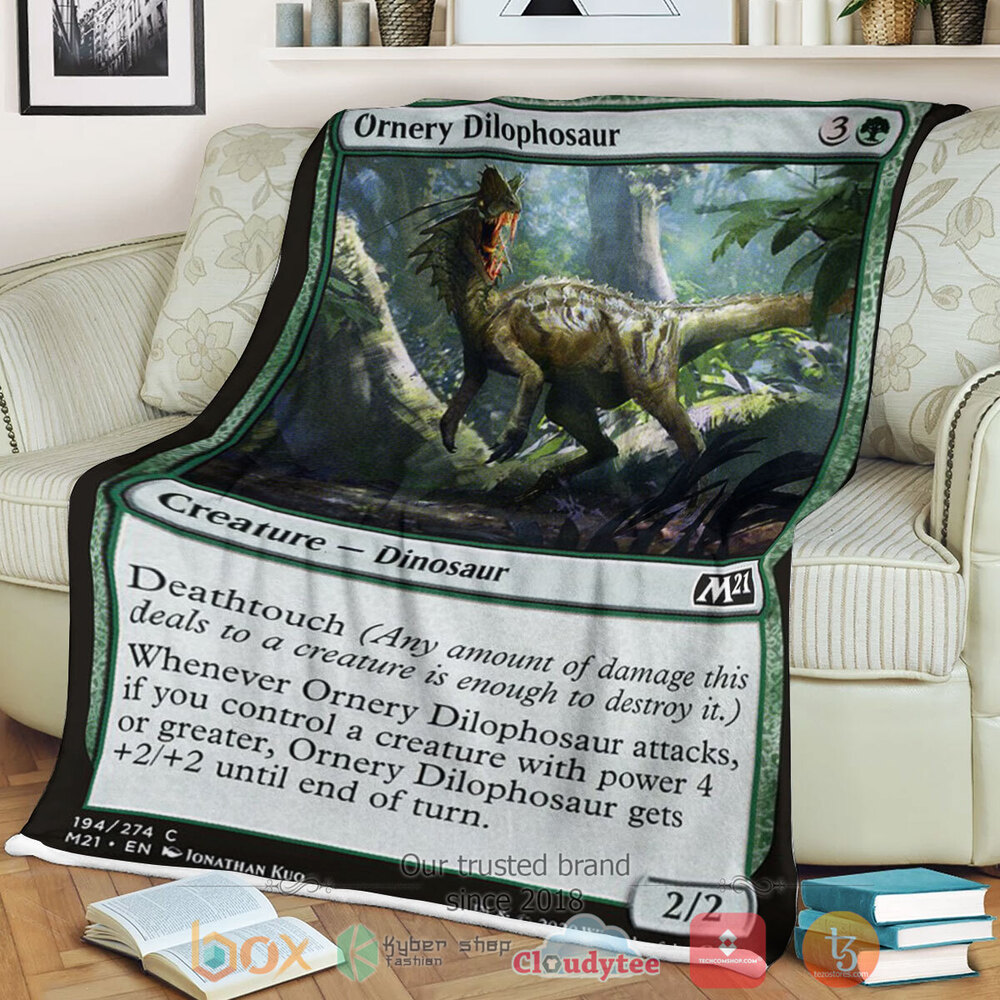 Game Magic The Gathering M21 194 Ornery Dilophosaur Fleece Blanket Game Magic The Gathering M21 194 Ornery Dilophosaur Fleece Blanket