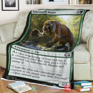 Game Magic The Gathering M21 202 Sabertooth Mauler Fleece Blanket
