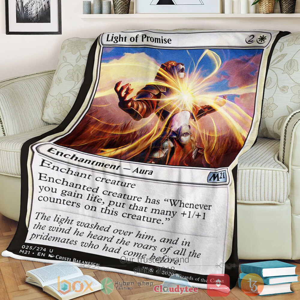 Game Magic The Gathering M21 25 Light Of Promise Fleece Blanket Game Magic The Gathering M21 25 Light Of Promise Fleece Blanket