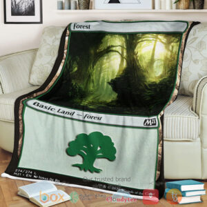 Game Magic The Gathering M21 274 Forest Fleece Blanket