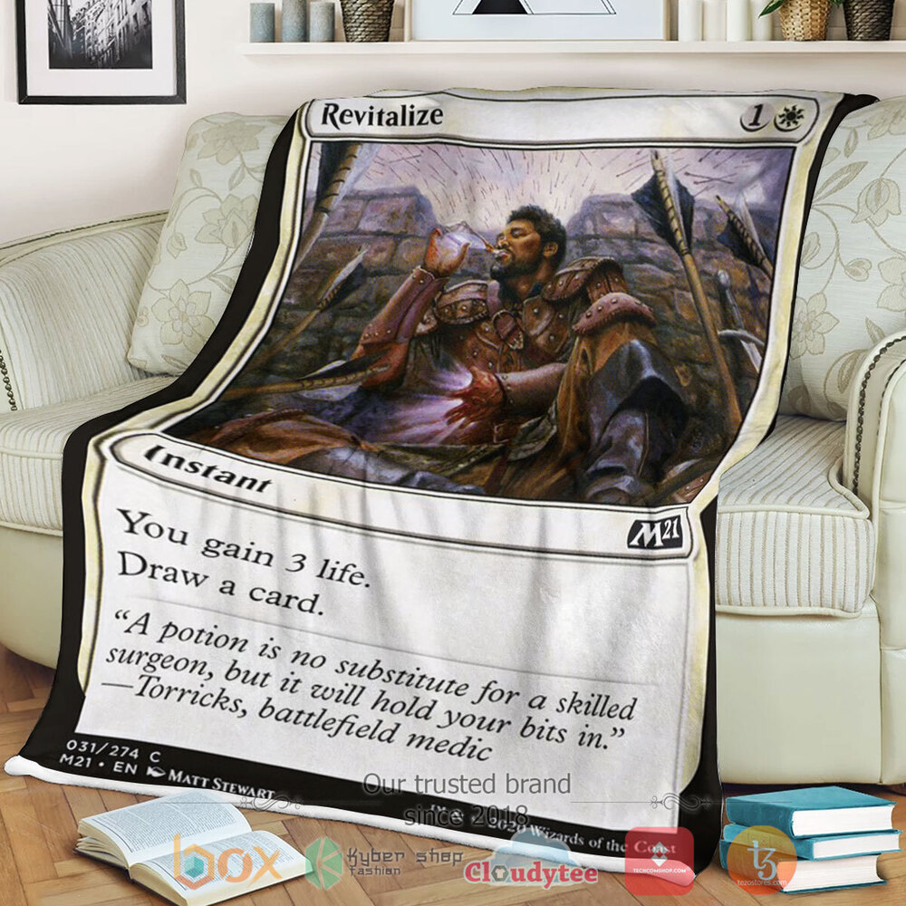 Game Magic The Gathering M21 31 Revitalize Fleece Blanket Game Magic The Gathering M21 31 Revitalize Fleece Blanket