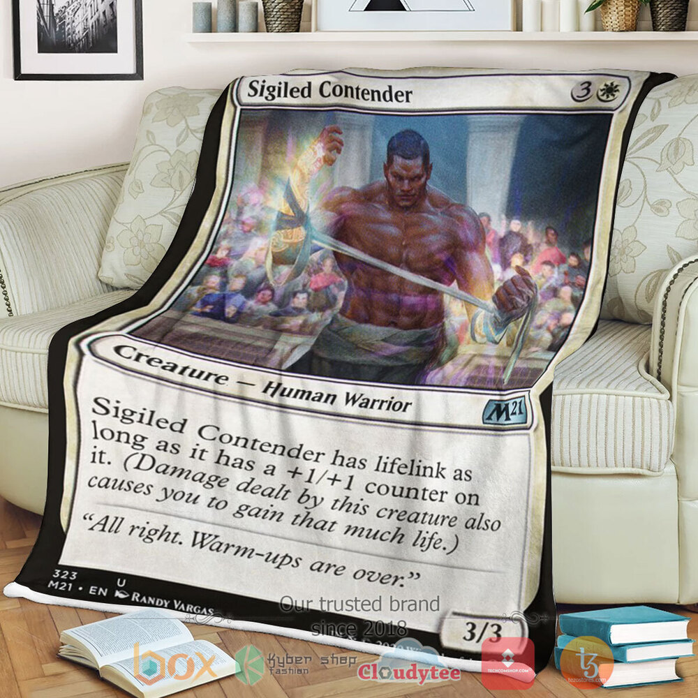 Game Magic The Gathering M21 323 Sigiled Contender Fleece Blanket Game Magic The Gathering M21 323 Sigiled Contender Fleece Blanket