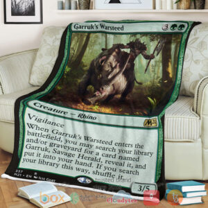 Game Magic The Gathering M21 337 Garruk S Warsteed Fleece Blanket