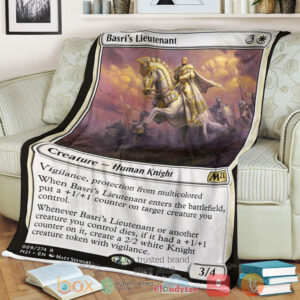 Game Magic The Gathering M21 9 Basri S Lieutenant Fleece Blanket