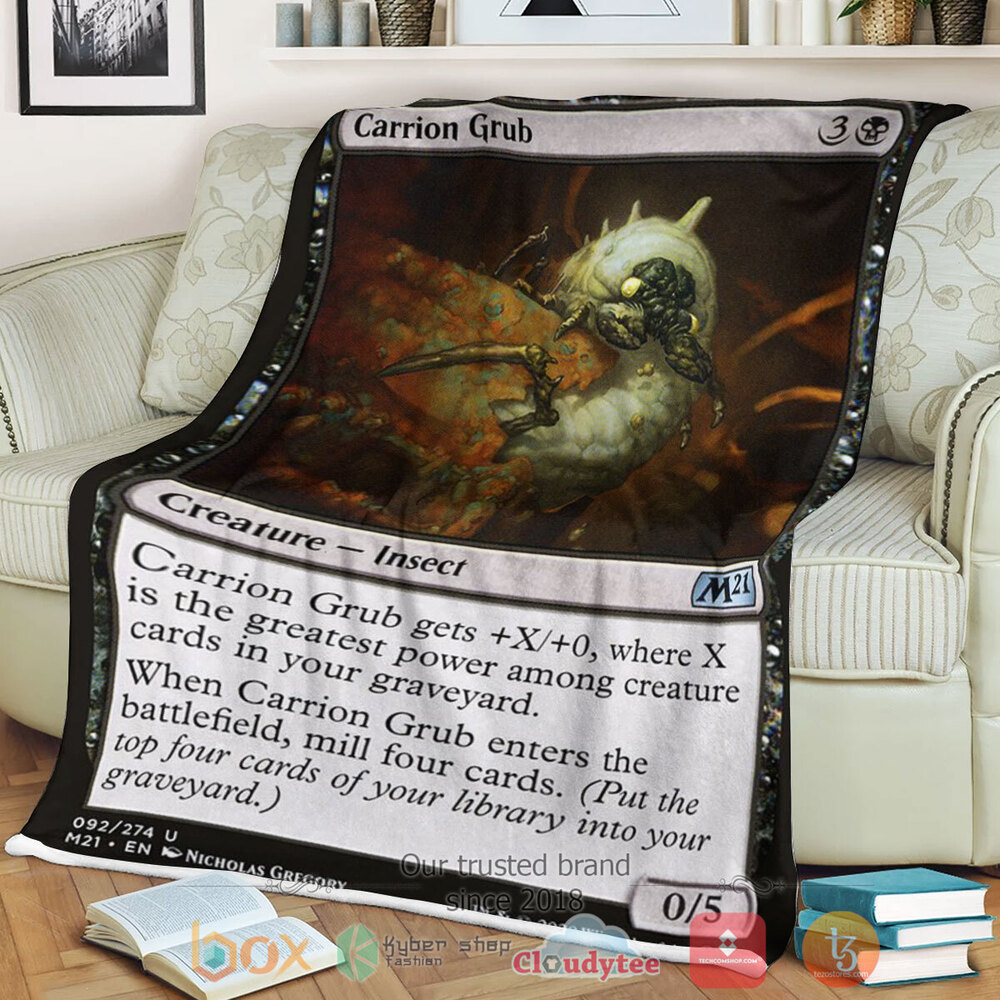 Game Magic The Gathering M21 92 Carrion Grub Fleece Blanket Game Magic The Gathering M21 92 Carrion Grub Fleece Blanket