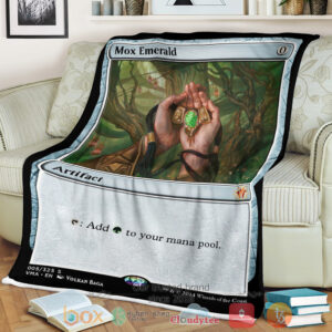 Game Magic The Gathering Mox Emerald Fleece Blanket