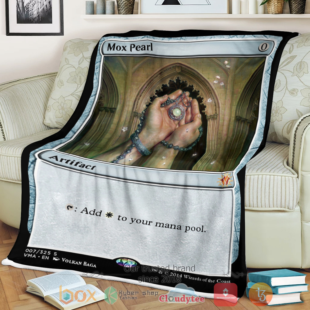 Game Magic The Gathering Mox Pearl Fleece Blanket Game Magic The Gathering Mox Pearl Fleece Blanket