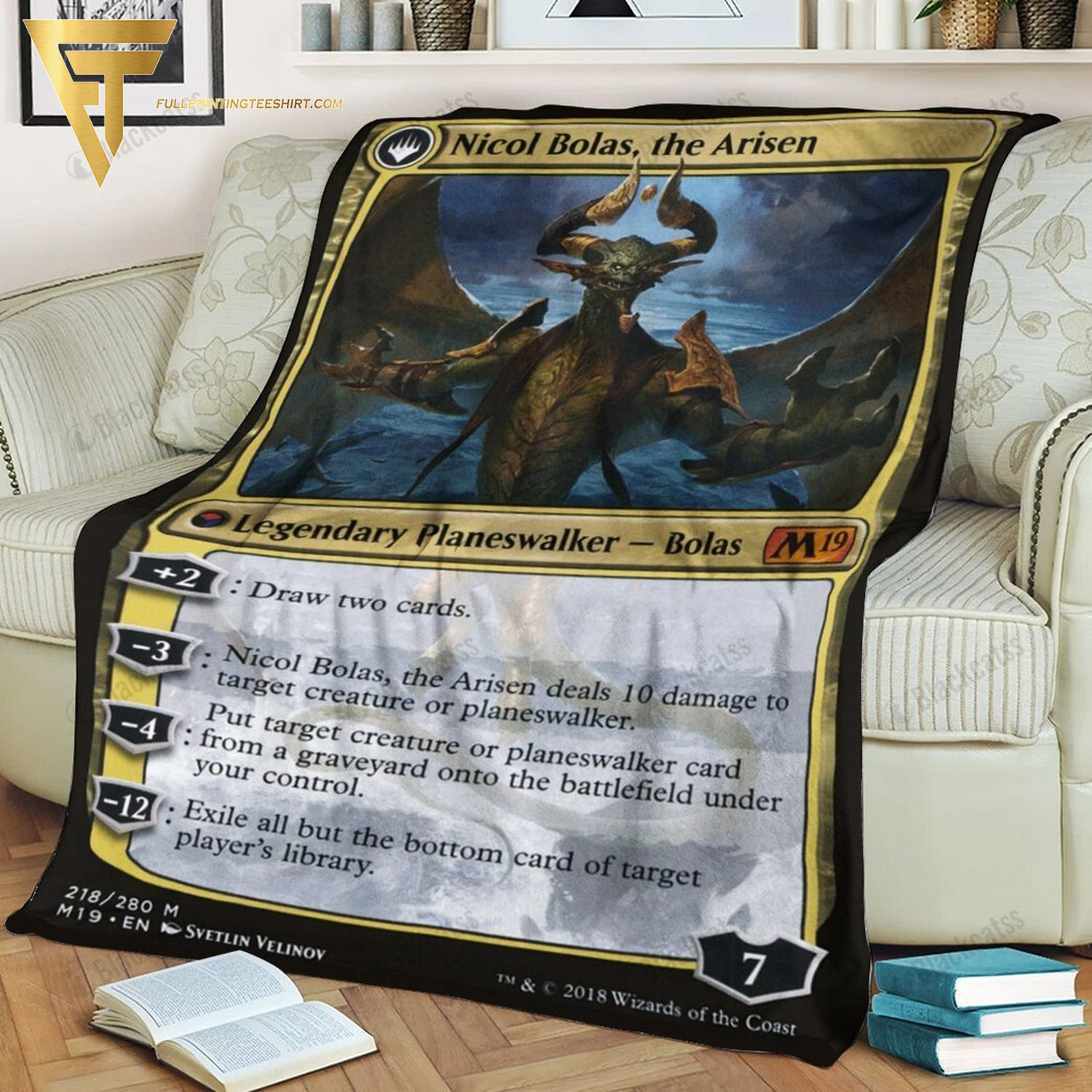 Game Magic The Gathering Nicol Bolas The Arisen All Over Print Blanket Game Magic The Gathering Nicol Bolas The Arisen All Over Print Blanket