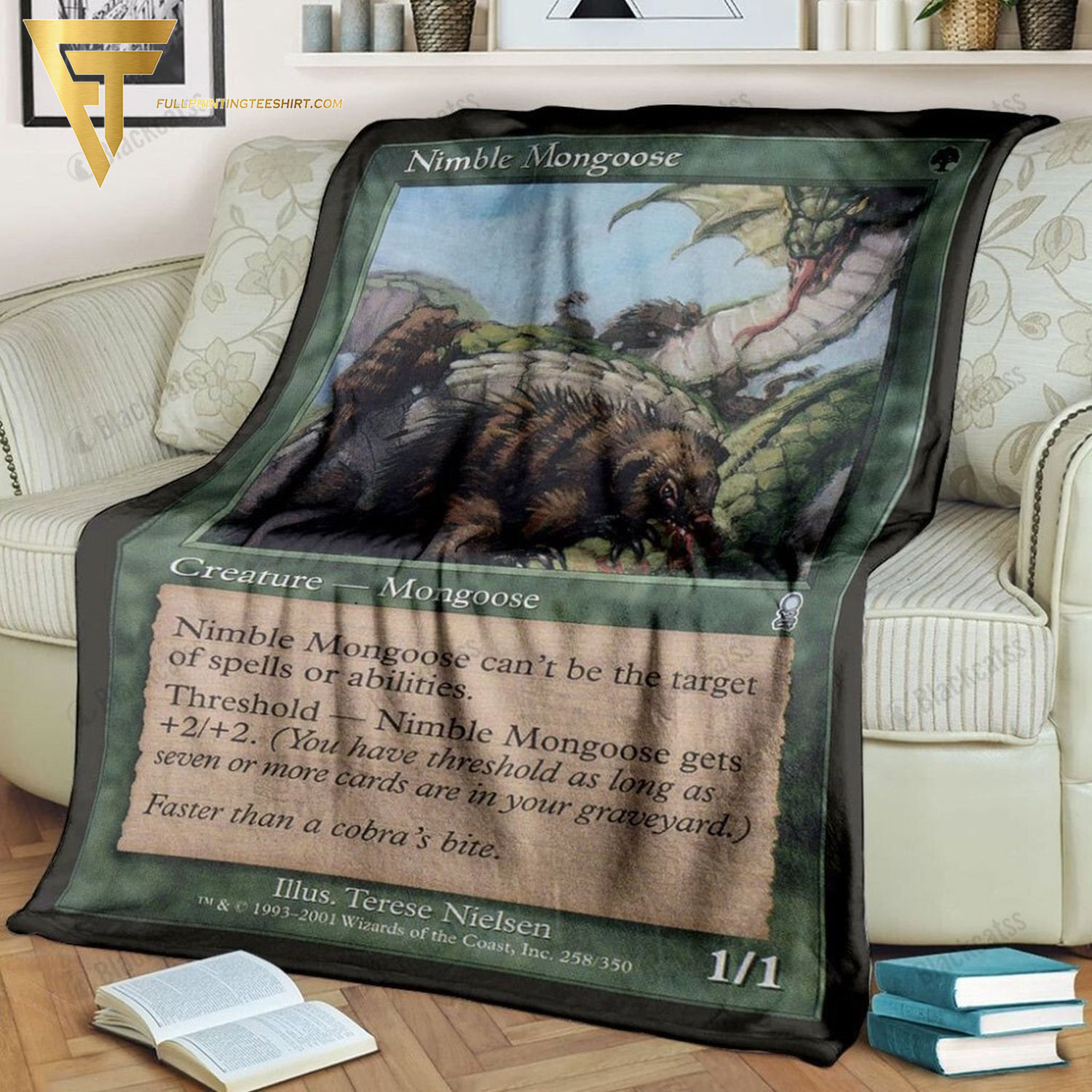 Game Magic The Gathering Nimble Mongoose All Over Print Blanket Game Magic The Gathering Nimble Mongoose All Over Print Blanket