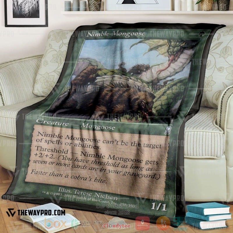 Game Magic The Gathering Nimble Mongoose Soft Blanket Game Magic The Gathering Nimble Mongoose Soft Blanket