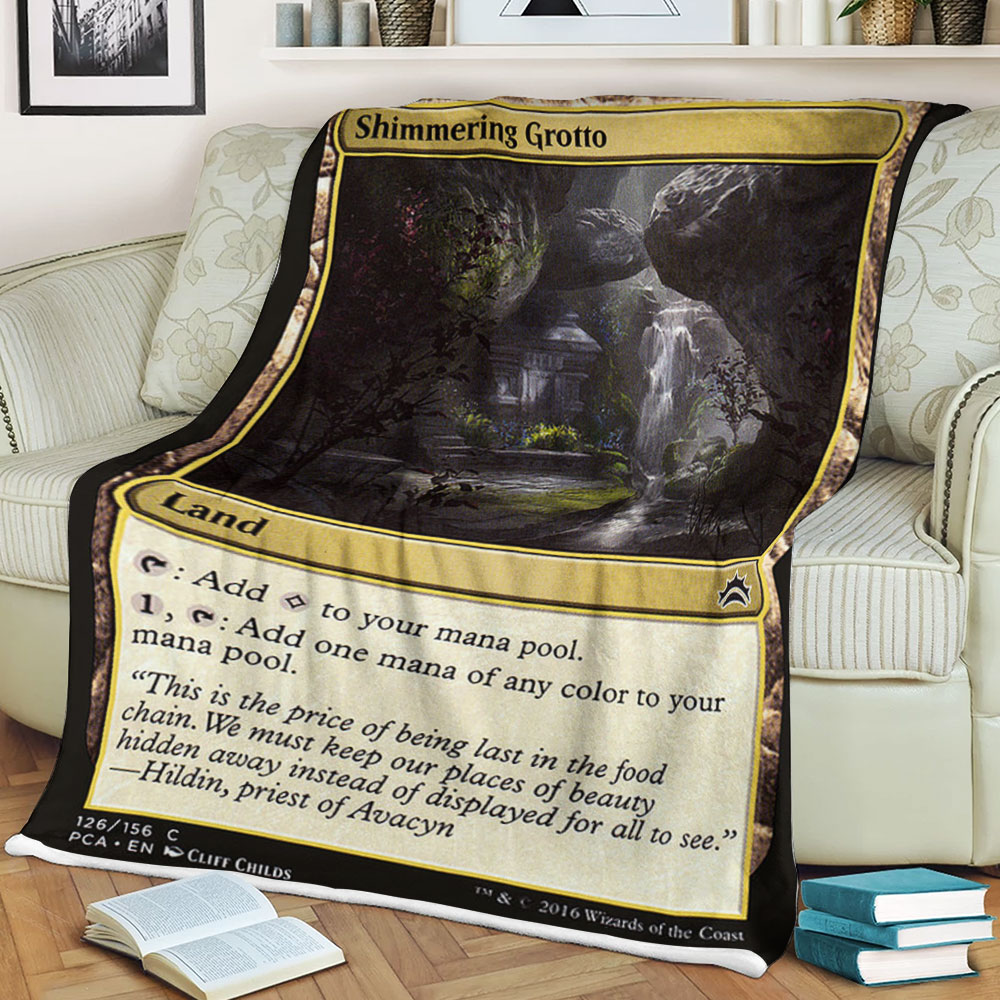 Game Magic The Gathering Shimmering Grotto Sherpa Blanket Game Magic The Gathering Shimmering Grotto Sherpa Blanket