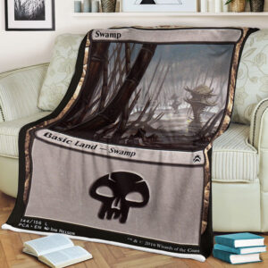 Game Magic The Gathering Swamp Sherpa Blanket 4