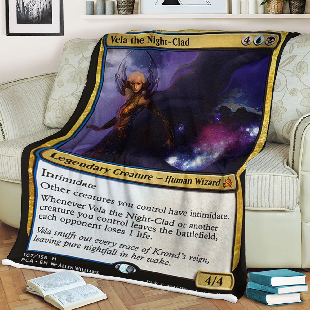 Game Magic The Gathering Vela The Night Clad Sherpa Blanket Game Magic The Gathering Vela The Night Clad Sherpa Blanket