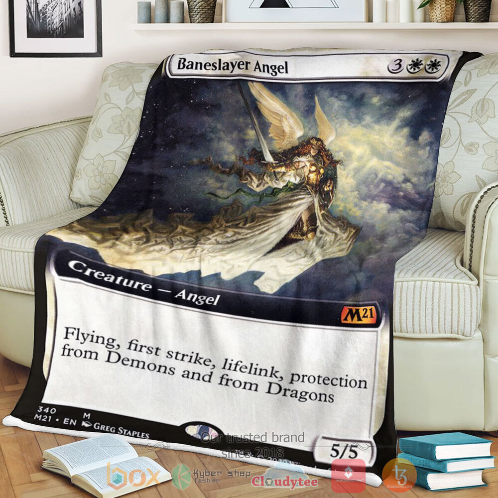 Game Mtg Baneslayer Angel Fleece Blanket Game Mtg Baneslayer Angel Fleece Blanket
