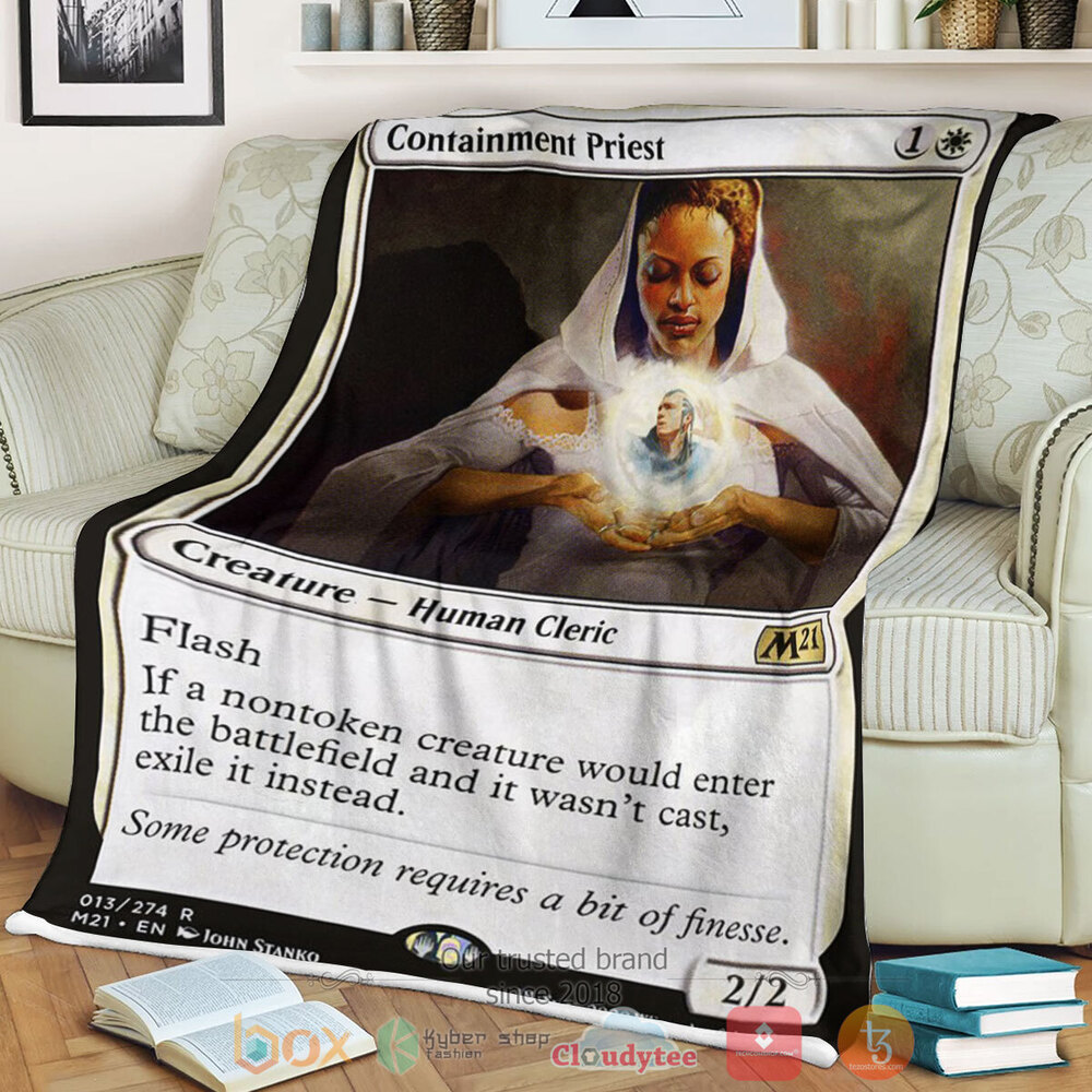 Game Mtg Containment Priest Fleece Blanket Game Mtg Containment Priest Fleece Blanket