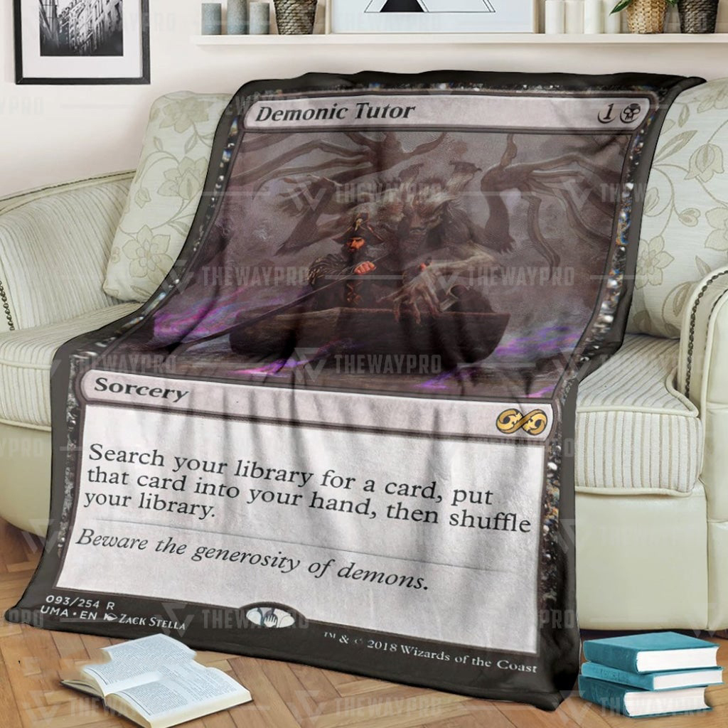 Game Mtg Demonic Tutor Custom Soft Blanket Game Mtg Demonic Tutor Custom Soft Blanket