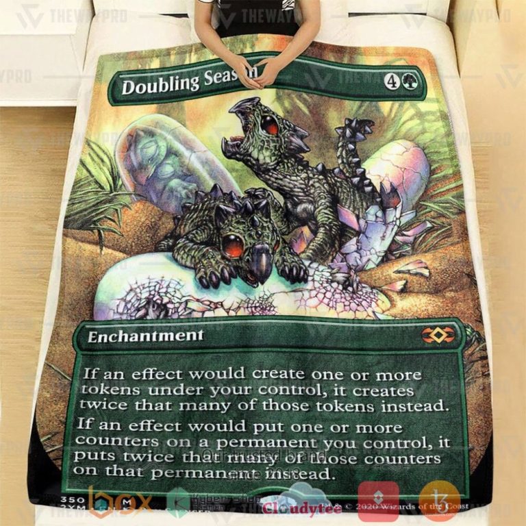 Game-Mtg-Doubling-Season-Custom-Soft-Blanket-1