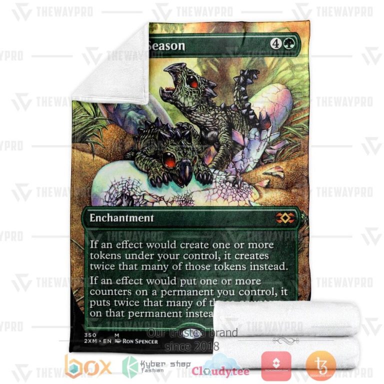 Game-Mtg-Doubling-Season-Custom-Soft-Blanket-2