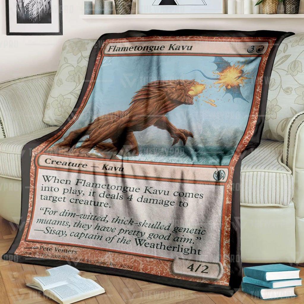 Game Mtg Flametongue Kavu Custom Soft Blanket Game Mtg Flametongue Kavu Custom Soft Blanket