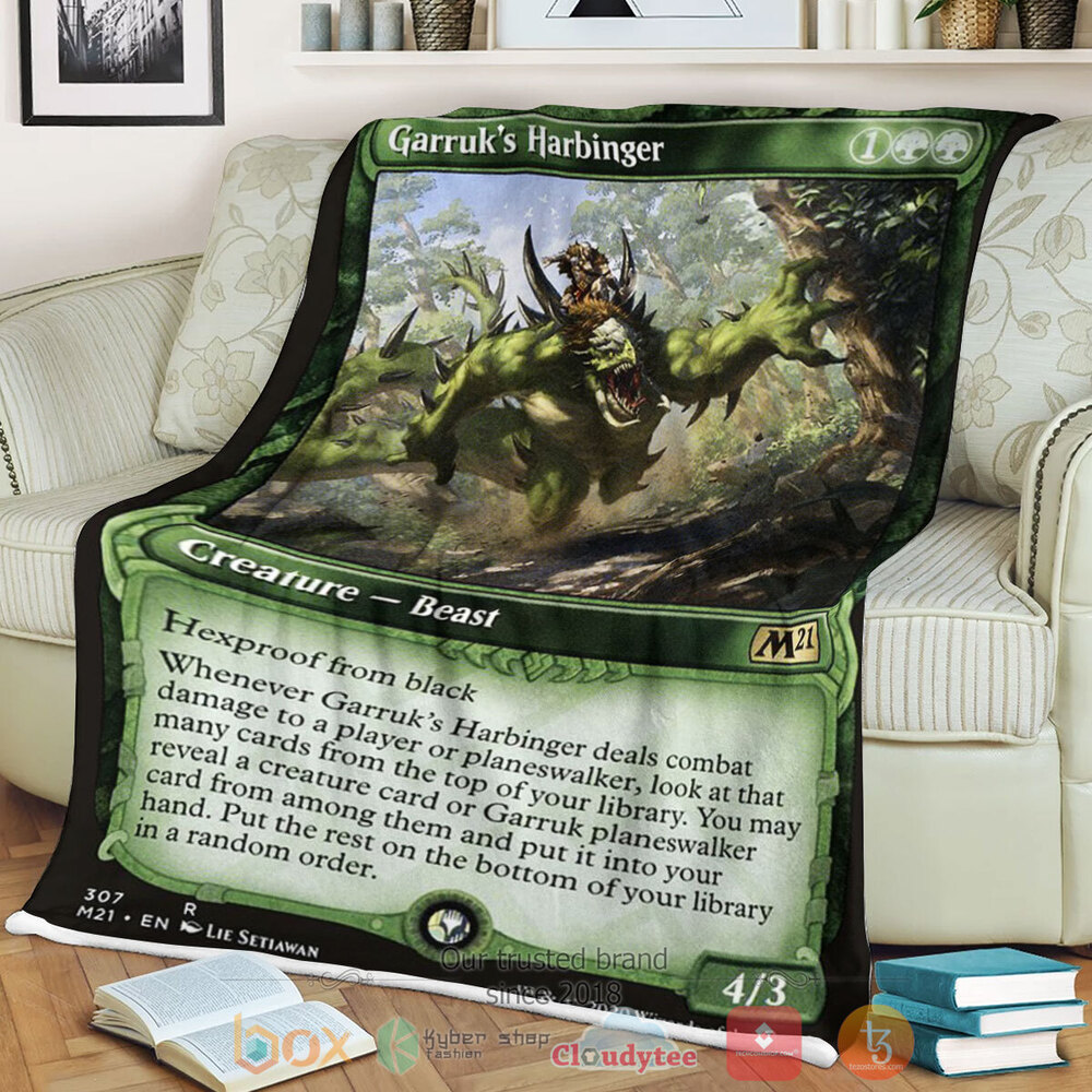 Game Mtg Garruk S Harbinger Fleece Blanket Game Mtg Garruk S Harbinger Fleece Blanket