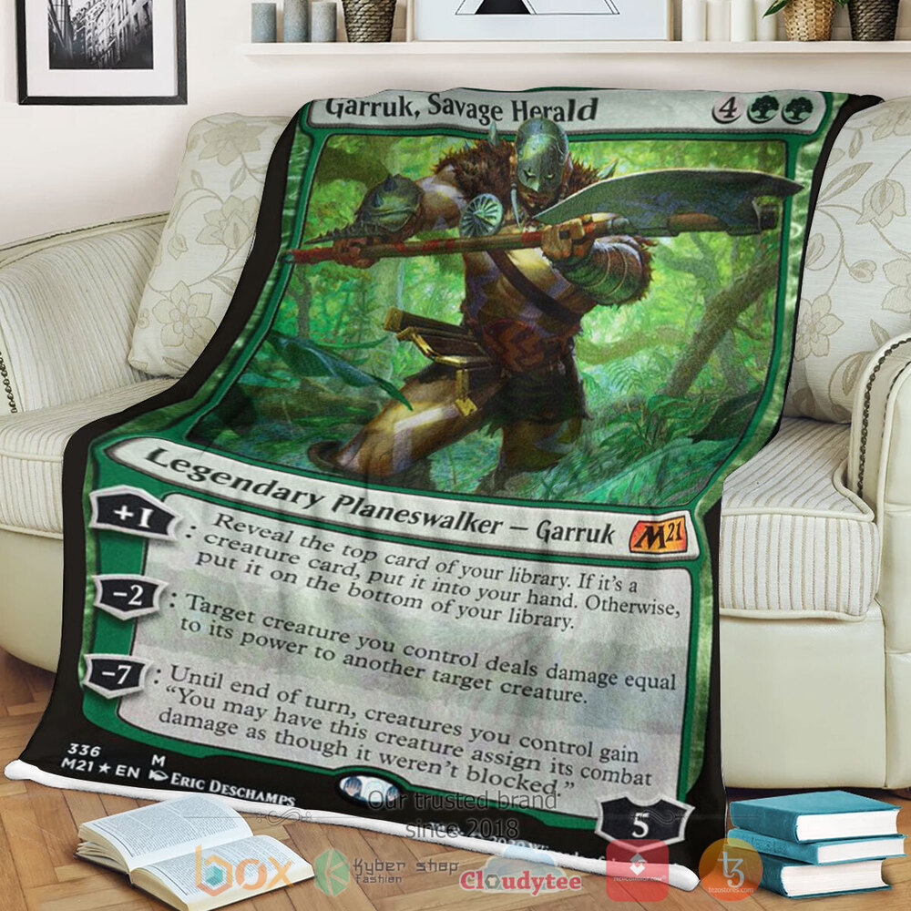 Game Mtg Garruk Savage Herald Fleece Blanket Game Mtg Garruk Savage Herald Fleece Blanket