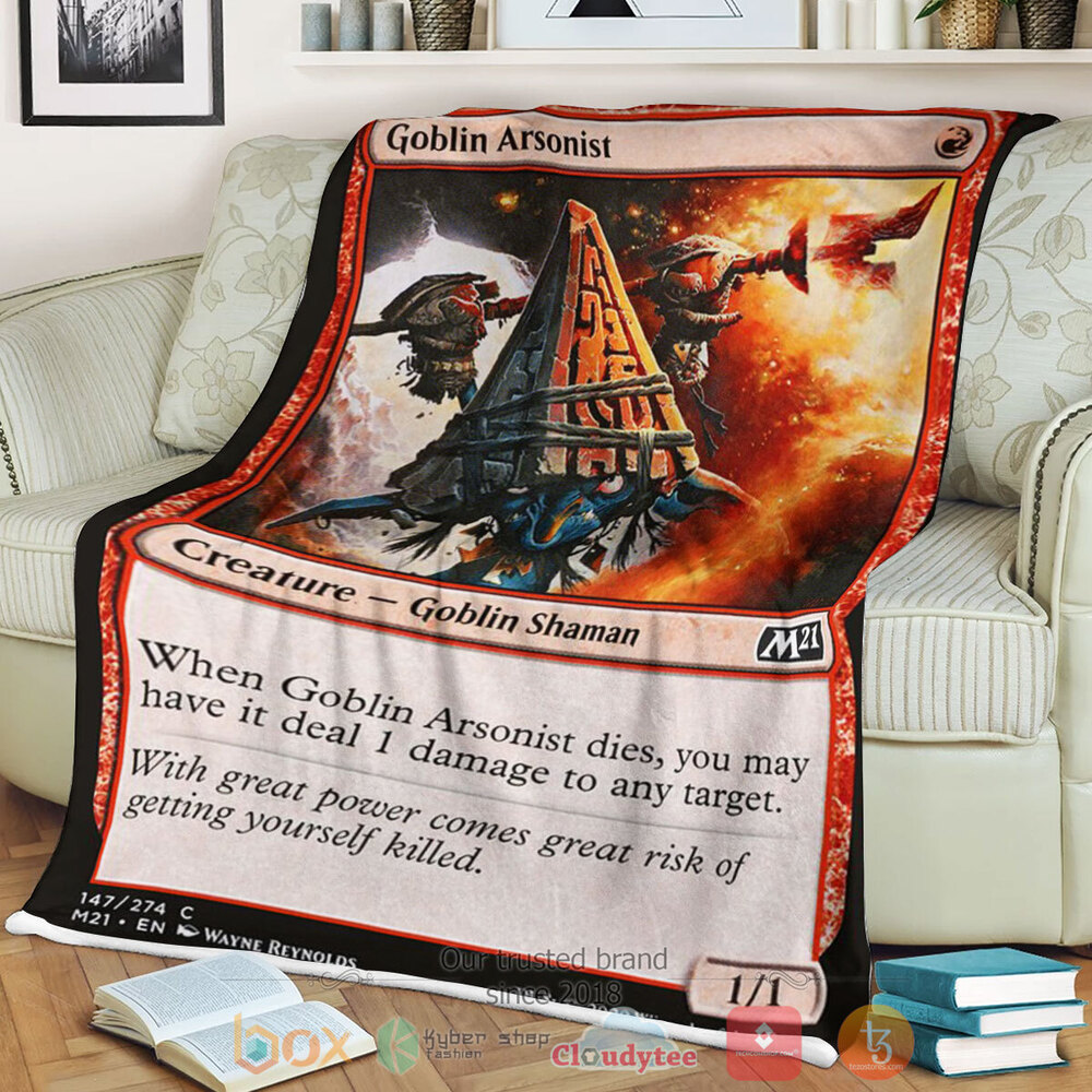 Game Mtg Goblin Arsonist Fleece Blanket Game Mtg Goblin Arsonist Fleece Blanket