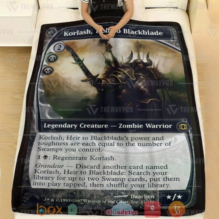 Game-Mtg-Korlash-Heir-To-Blackblade-Custom-Soft-Blanket-1