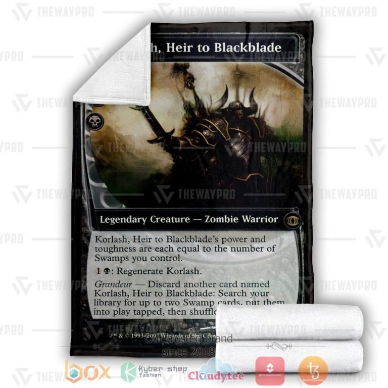 Game-Mtg-Korlash-Heir-To-Blackblade-Custom-Soft-Blanket-2