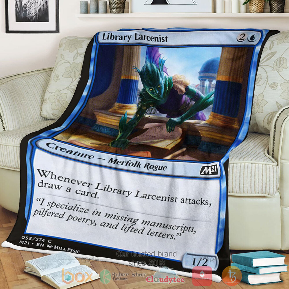Game Mtg Library Larcenist Fleece Blanket Game Mtg Library Larcenist Fleece Blanket