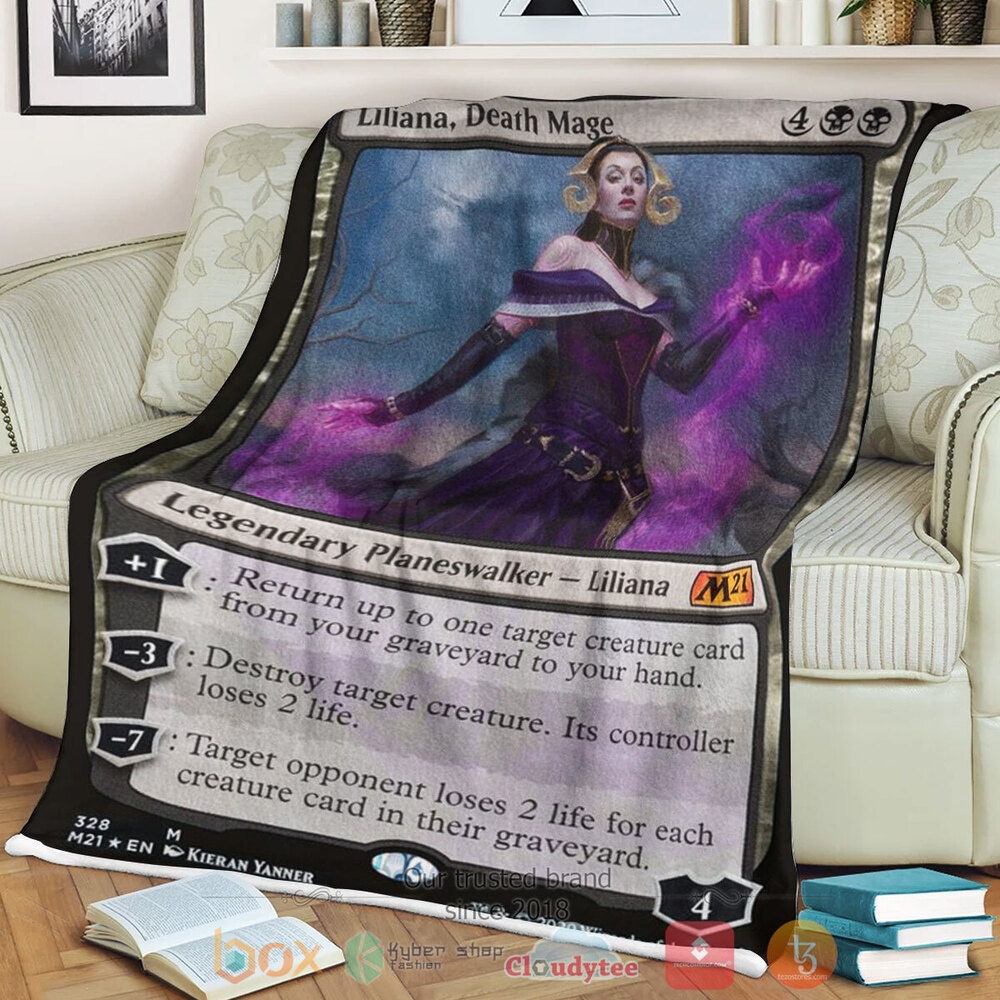 Game Mtg Liliana Death Mage Fleece Blanket Game Mtg Liliana Death Mage Fleece Blanket